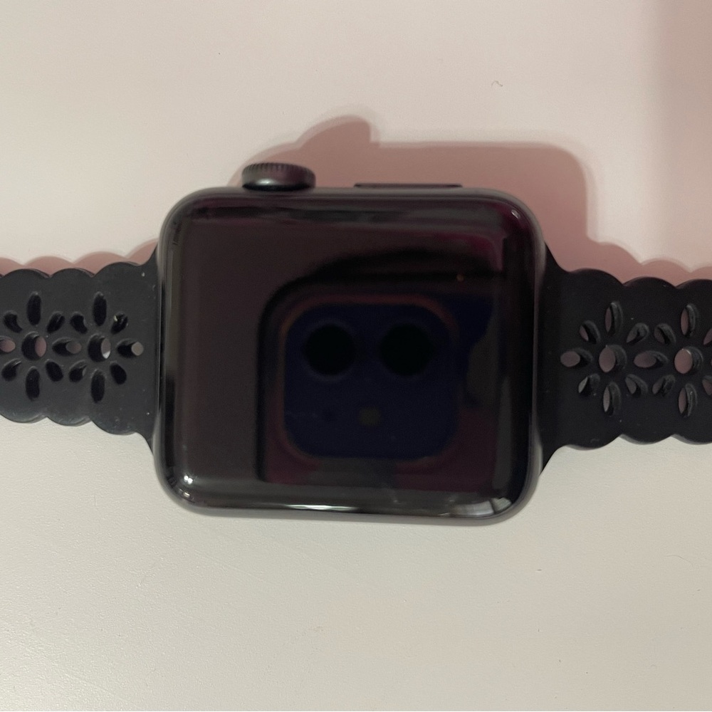 Black Smartwatch with Floral Band